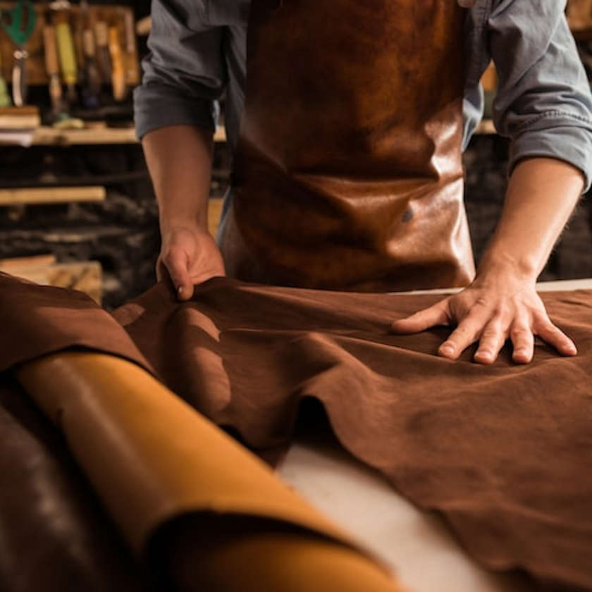 Matière cuir et tissu